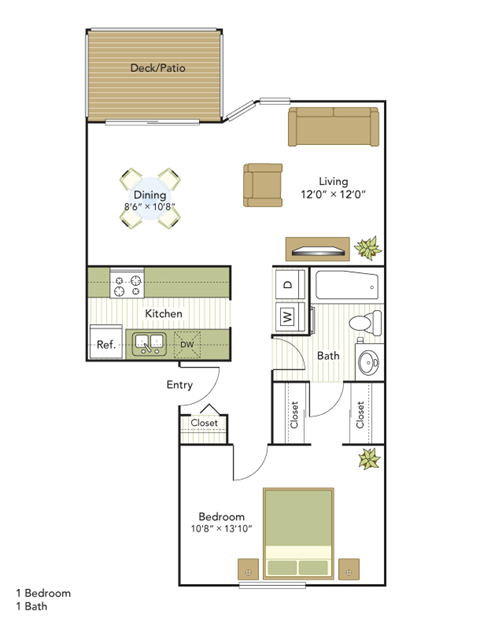 WaterView One Bedroom, One Bath